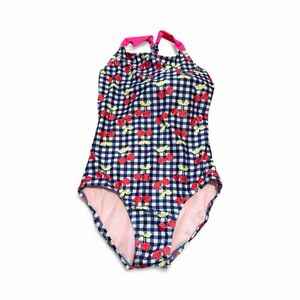 Girls' Cherry Checkered One Piece Swimsuit